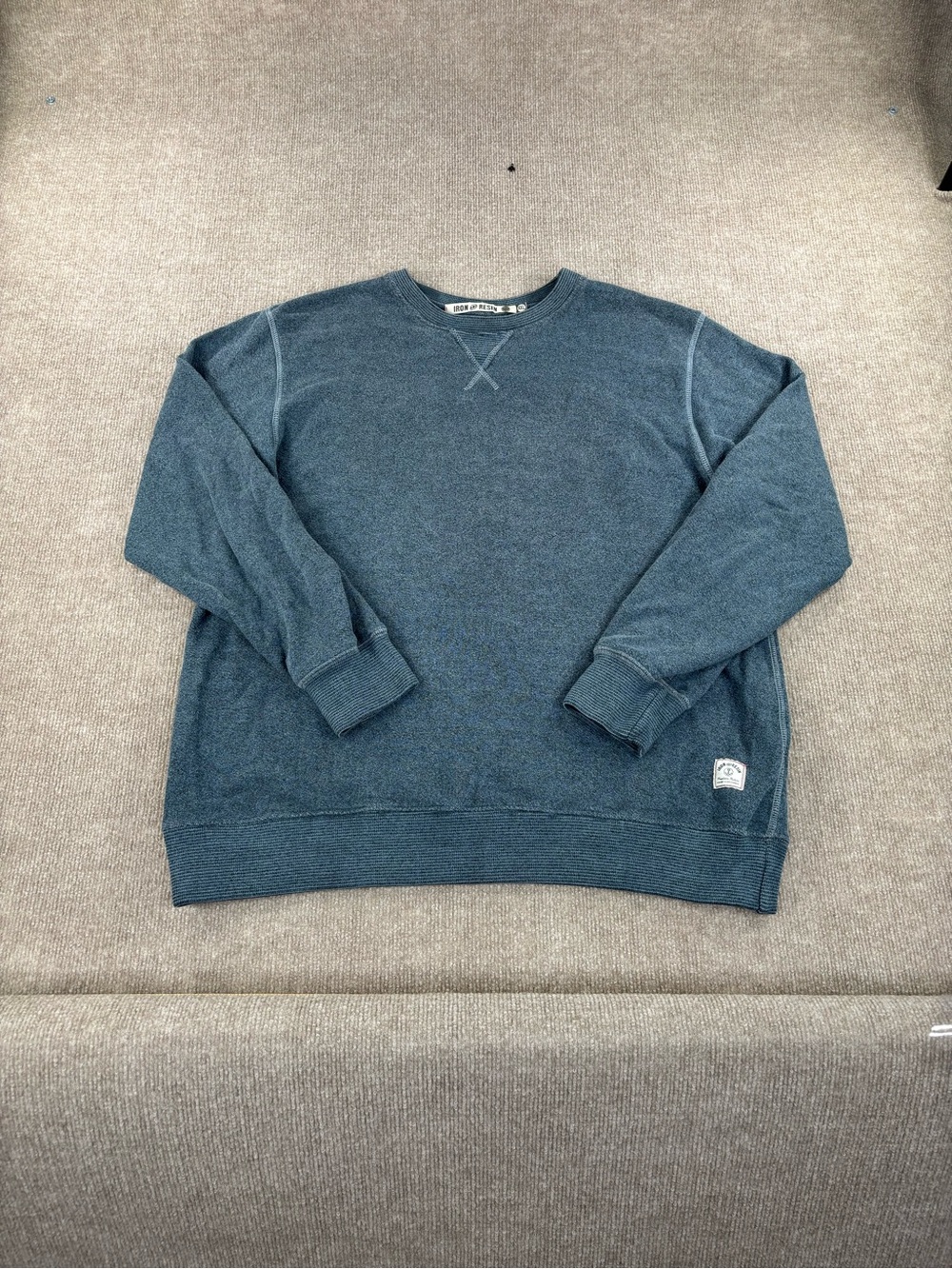 Iron And Resin Sweater Mens 2XL Blue Pullover Long Sleeve Sweatshirt Made In USA